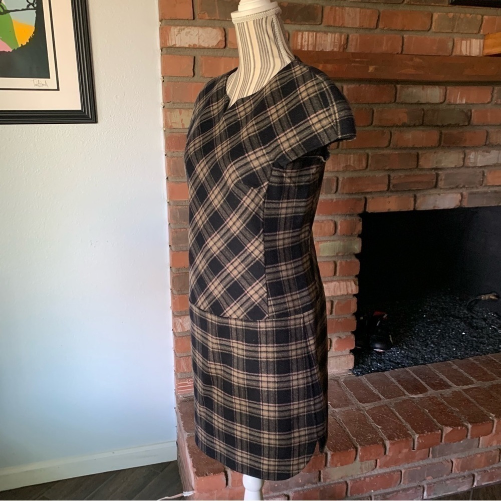 MaxMara Weekend Orense Tartan Print Wool Blend Sheath Dress Sz 4 - Picture 4 of 9